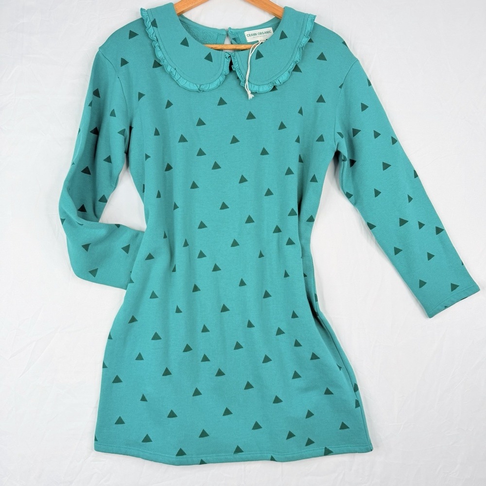 Crann Organic Cotton Sea Green Sweatshirt Dress Girls SZ-12 NWOT maximum Comfort